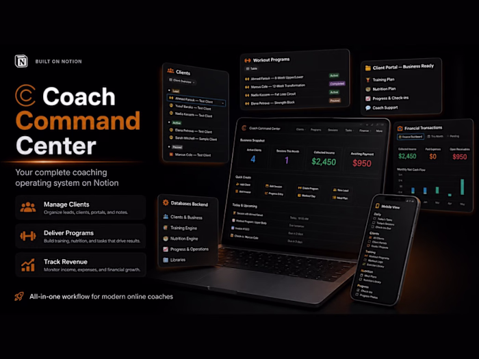 Coach Command Center — All-in-One Notion System for Coaches