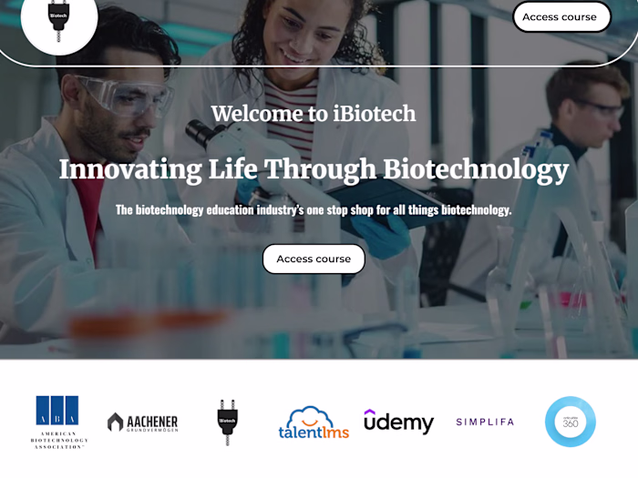 Biotechnology landing page