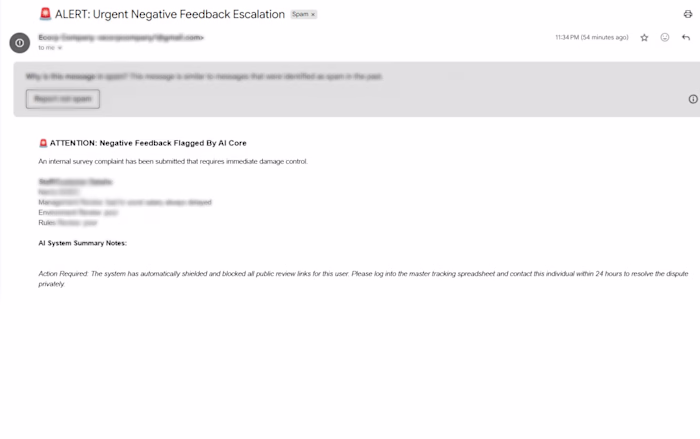 An automated customer feedback and