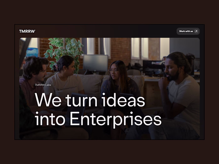 TMRRW Labs - Landing Page Development