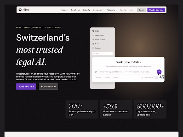 Silex – Legal AI for Lawyers in Switzerland