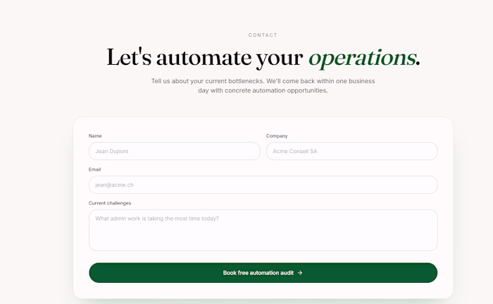 Helvetia Automate — AI Automation Consultancy