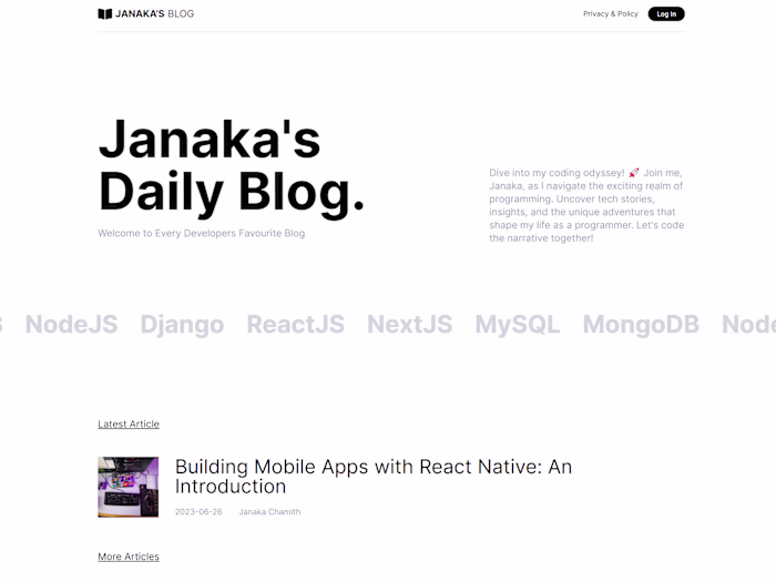 Janaka's Daily Blog