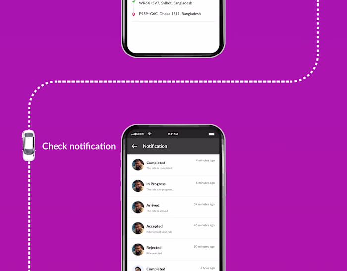 Beast App User Flow: Uber/Ola UI Design