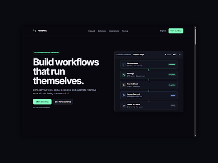 FlowPilot — AI Workflow Automation SaaS