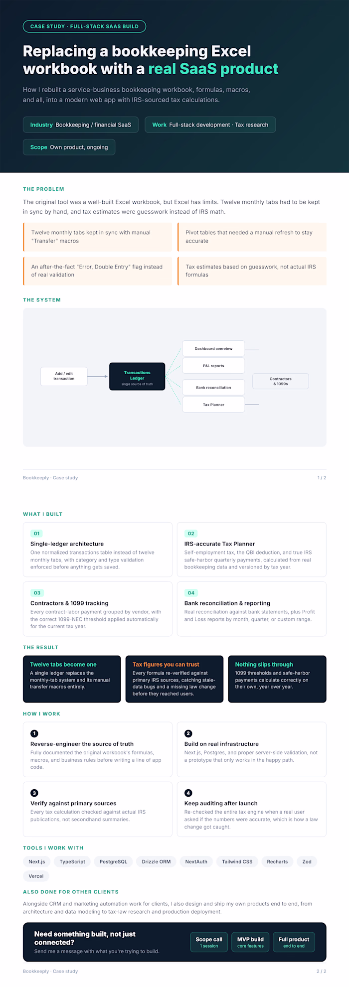 Turning a Bookkeeping Workbook into a Real SaaS Product