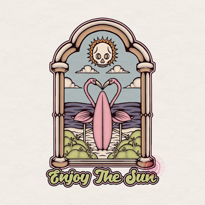 Vintage Tropical Illustration For Surfing Brand | Pynapl Surf