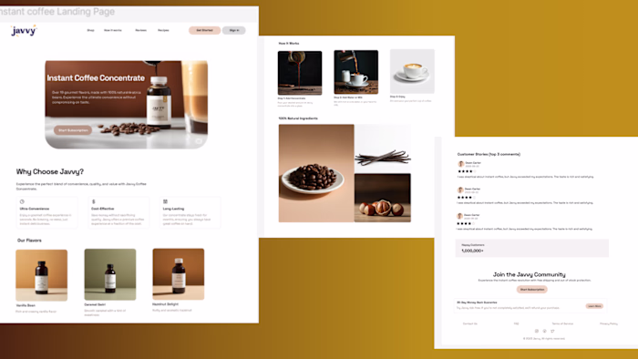 Landing Page for Coffee Concentrate