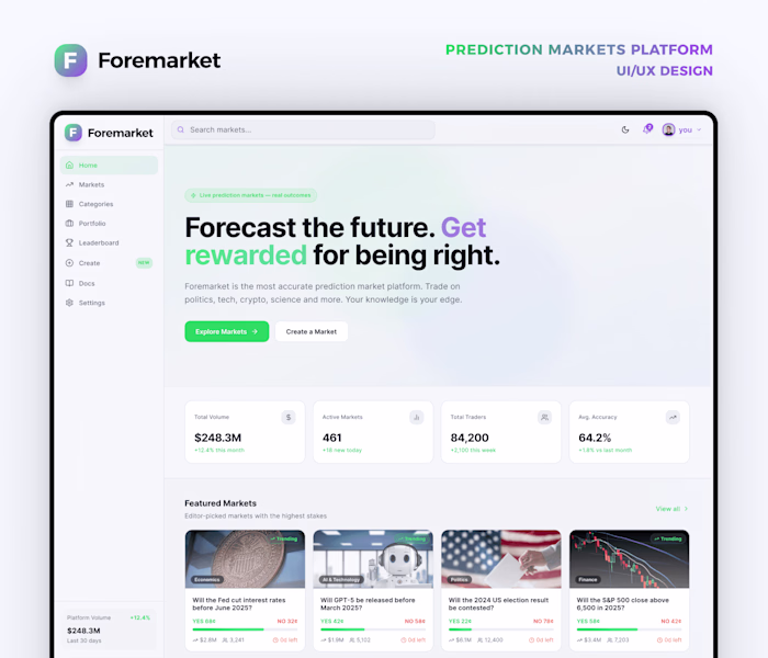 User Interface Design for Foremarket Prediction Trading
