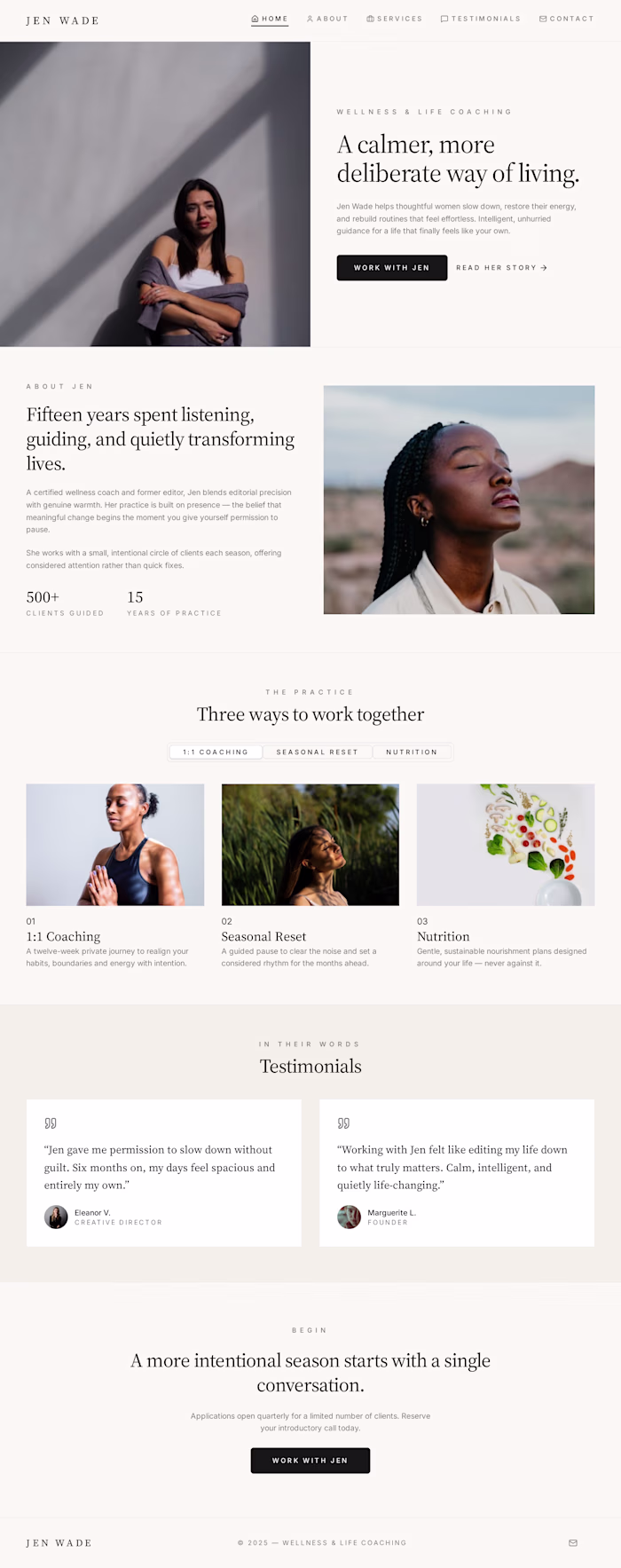I design clean, editorial-style websites