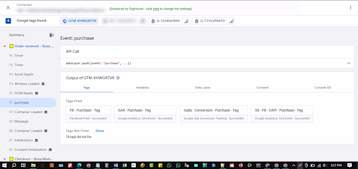 Configured and validated end-to-end purchase