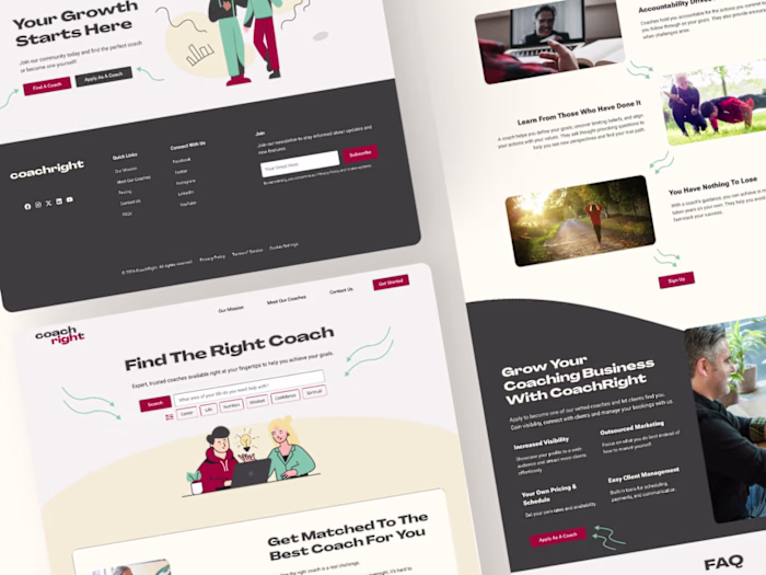 Brand identity and web design for a coaching platform