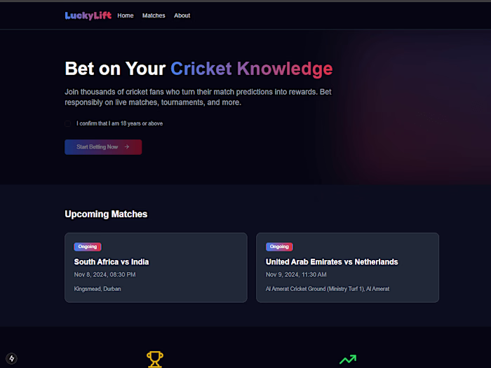 Lucky Lift | A Betting Web App using Web Scraping
