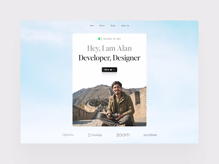 Developer Portfolio UI Design