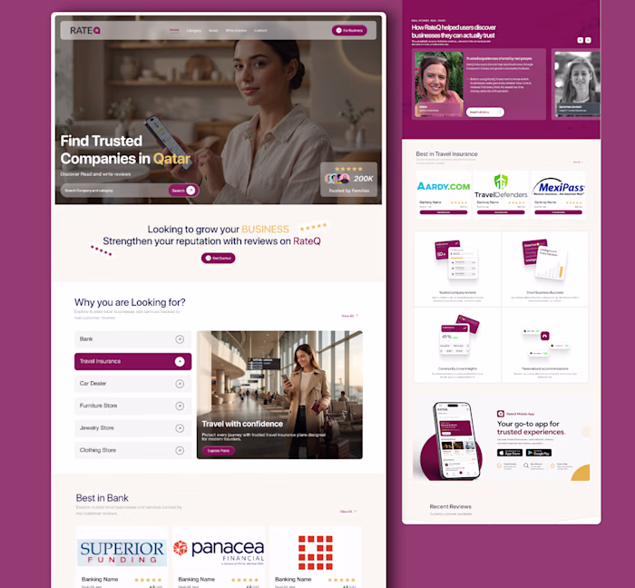 Rate Q Landing page