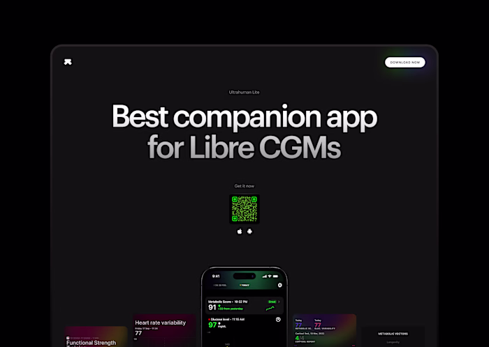 Landing page design for Ultrahuman M1