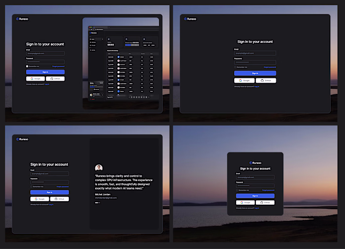 A login page is the