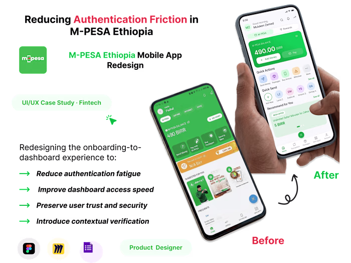 M-PESA Ethiopia App Redesign UI/UX Case Study