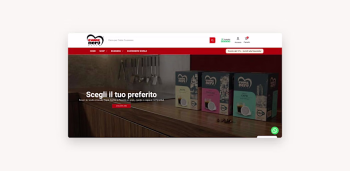 WooCommerce store for Cuorenero Caffè,