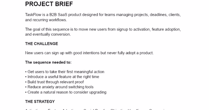 TaskFlow Email Onboarding & Activation Sequence