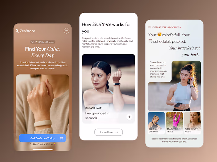 UX Design for Wearable Tech: ZenBrace Product Page
