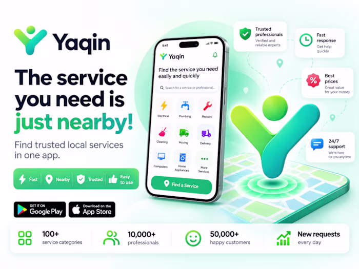 Yaqin — Local Services Marketplace Mobile App