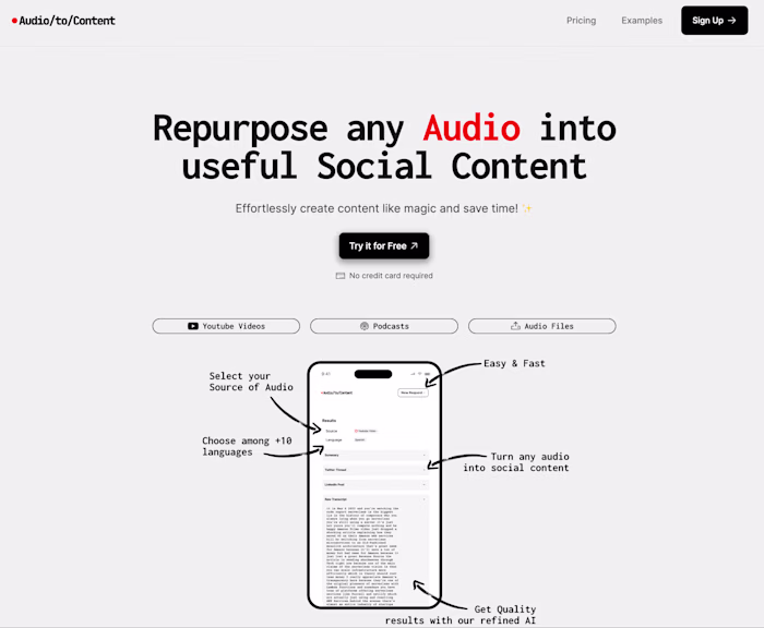 Audio/to/Content