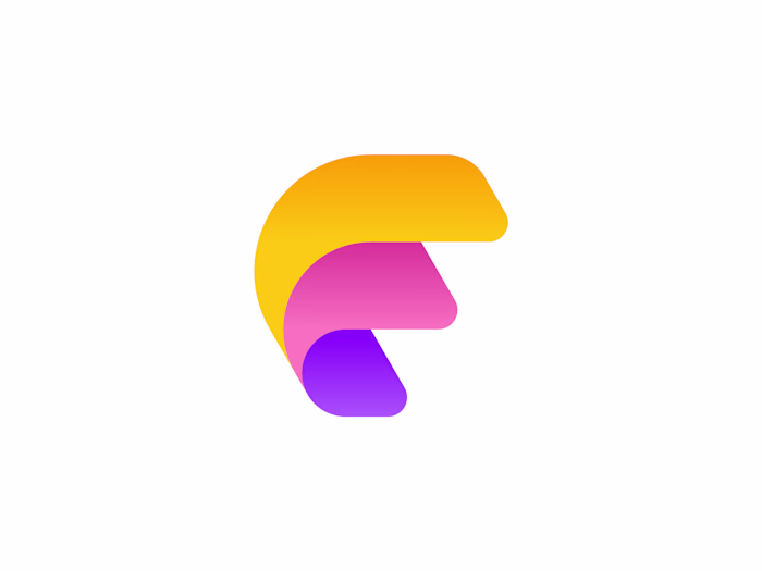 Abstract Letter F Logo For Sale