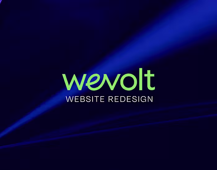 wevolt EV charging brand website design