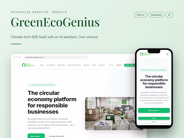 GreenEcoGenius (greenecogenius.tech). My own climate-tech