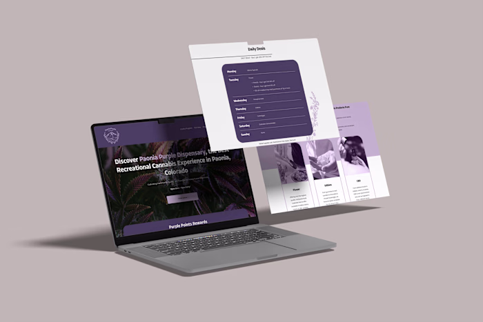 Vibrant Website Design for Paonia Purple Dispensary