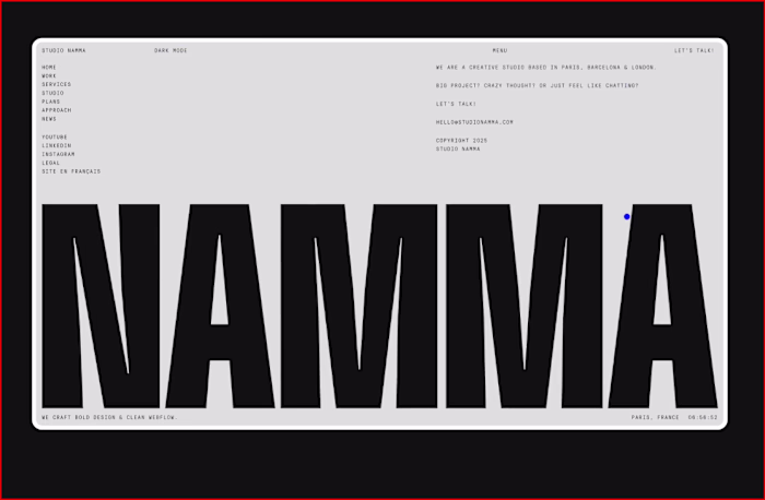 Studio Namma Creative Agency Website Design