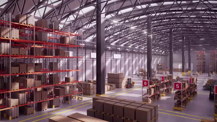 High-quality 3D visualization of warehouse