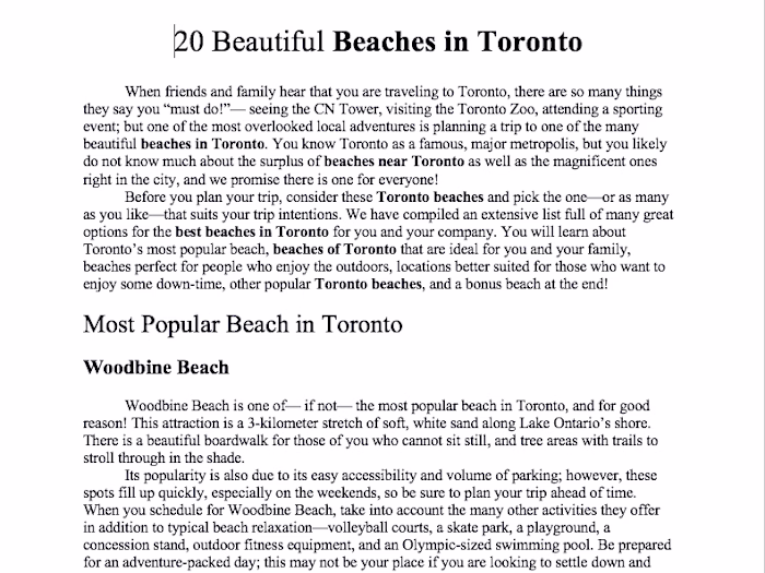 Informative, Engaging SEO Tourist Blog Post