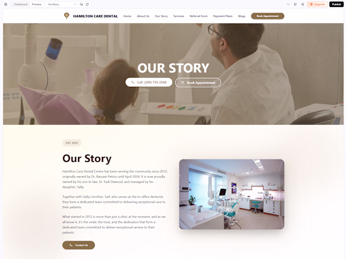 Dental care website