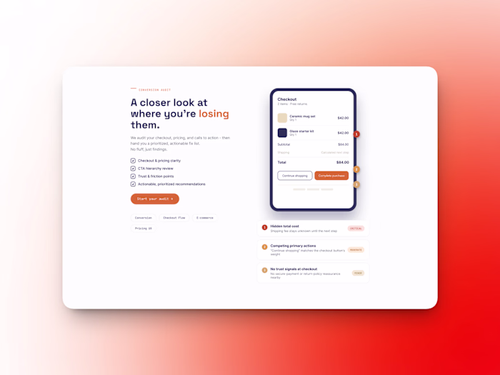 UX Audits
We audit your product