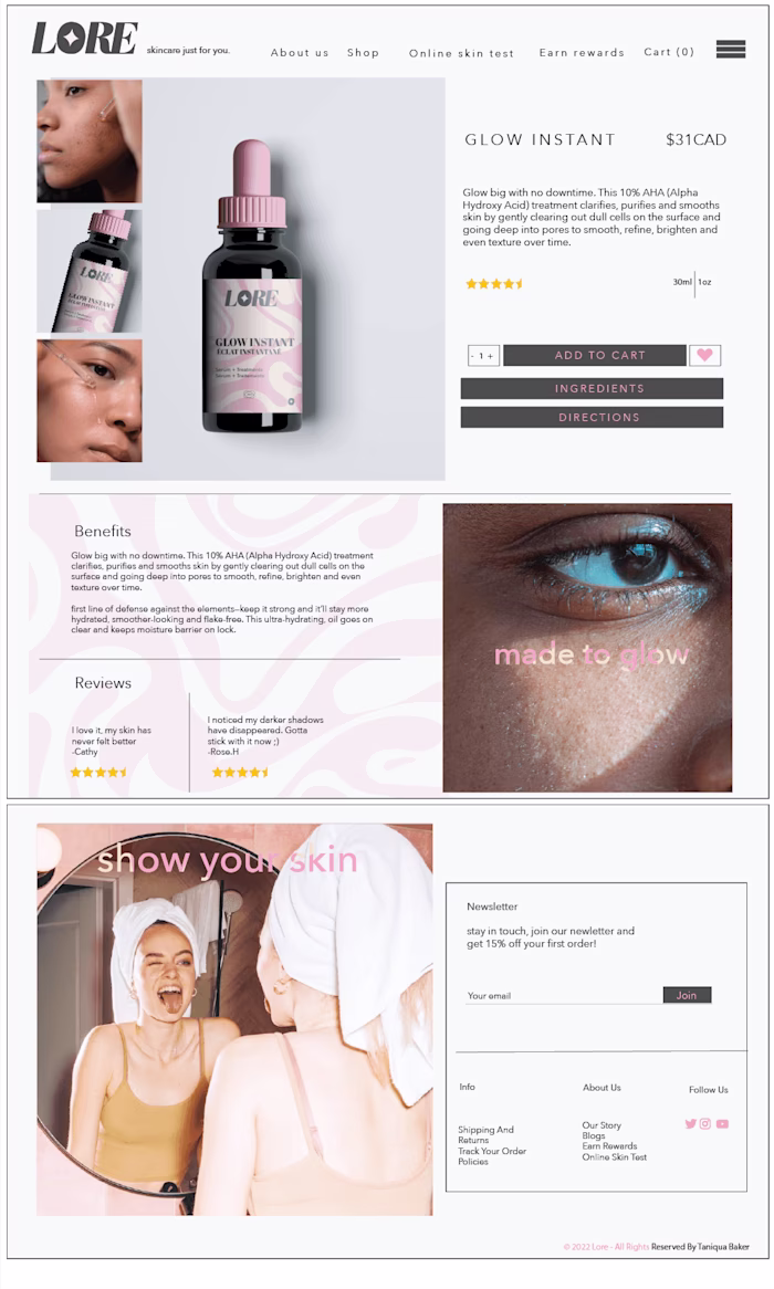 Lore (website design) on Behance