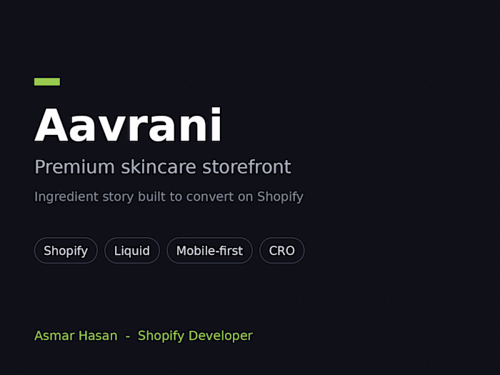 Aavrani - Premium Skincare Shopify Storefront