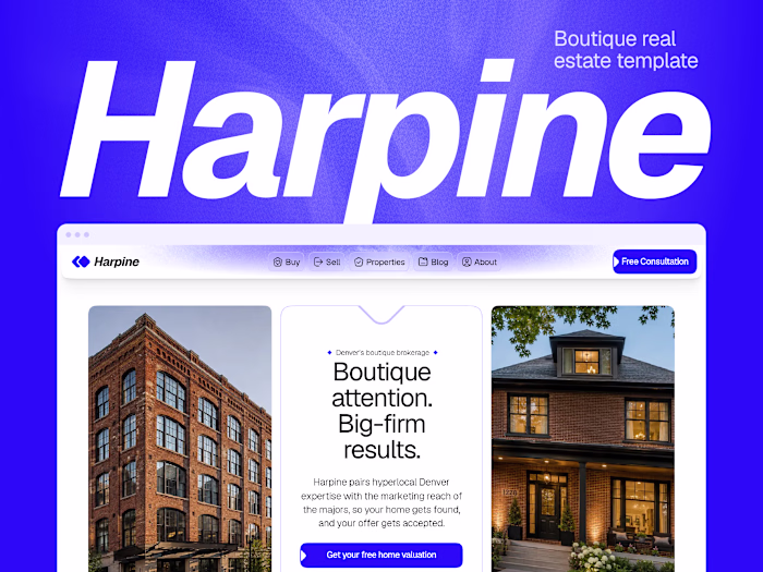 Harpine Real Estate Website Template Revamp