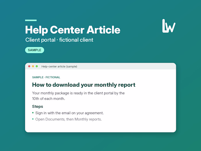 Help Center Article: Downloading a Monthly Report