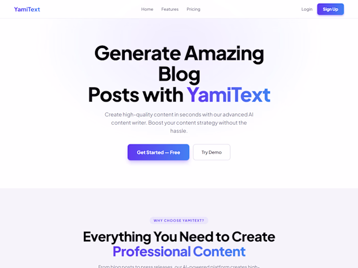 Discover YamiText: Fast and Simple AI Text Generator Tool