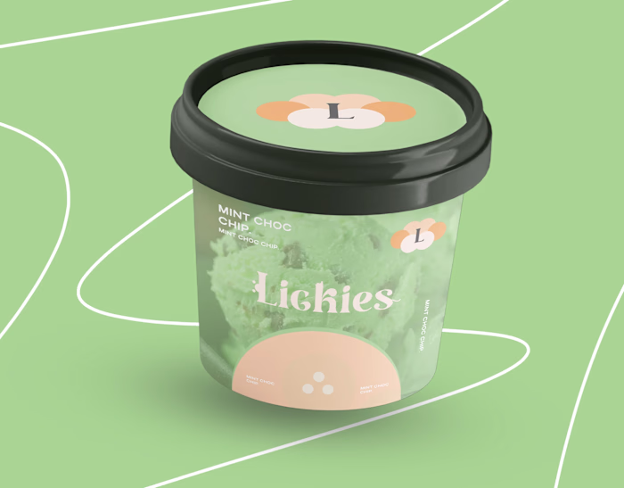 ice cream brand identity design Lickies