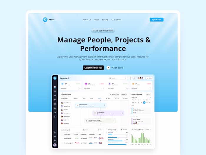 HR & Workforce Management SaaS Landing page Design