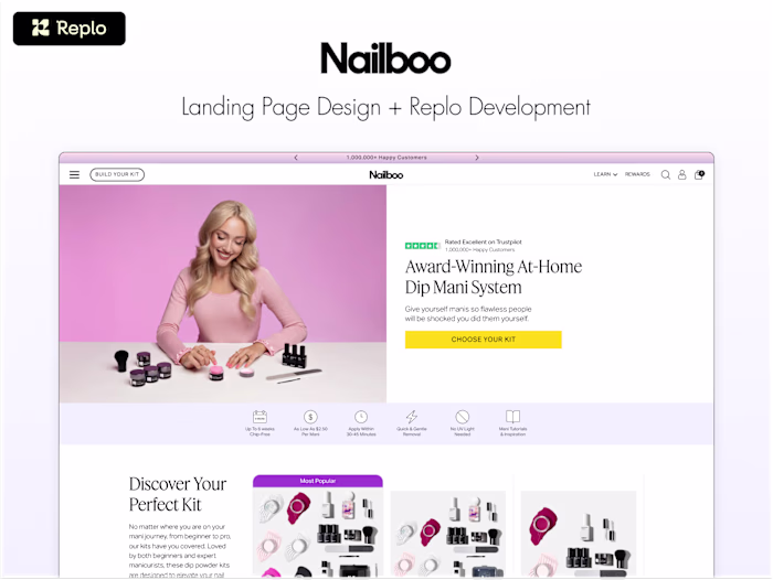 Nailboo | Landing Page Design + Replo Development