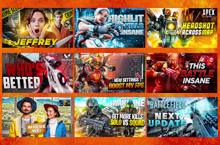 Trending Style For Gaming  YouTube Thumbnails  