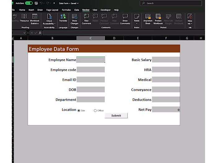 Data Entry Form