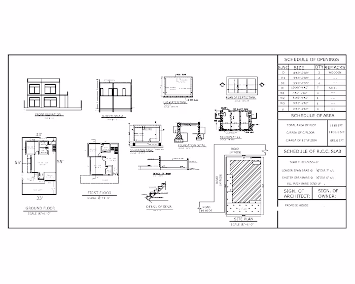 Detailed residential architectural and structural