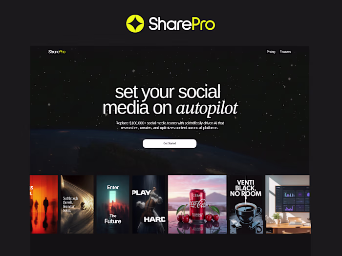 SharePro - Landing Page Design