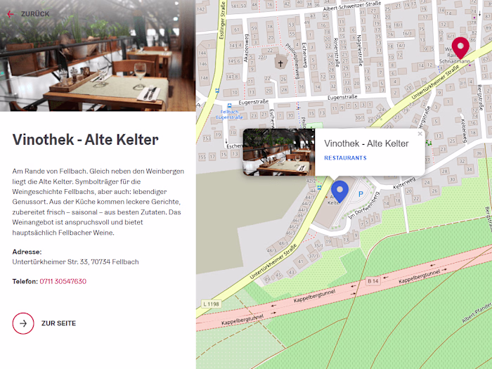 Fellbach Erleben - Tourist locations map