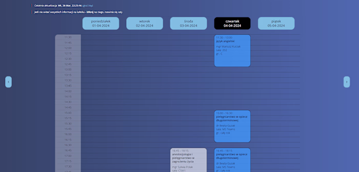 Automated timetable scraper for students